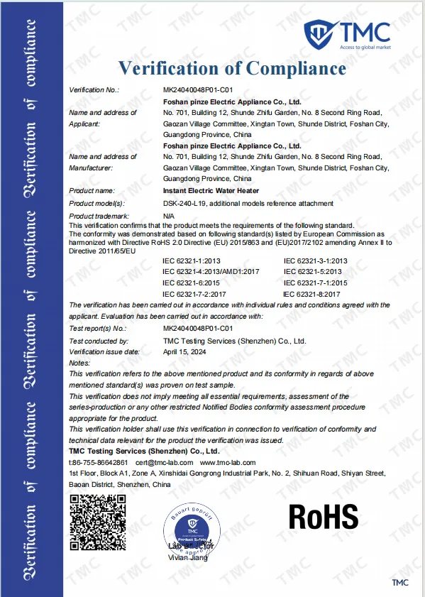 Certificate - RoHS